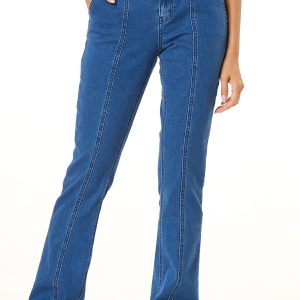 Petite Triple Button High Rise Jeans