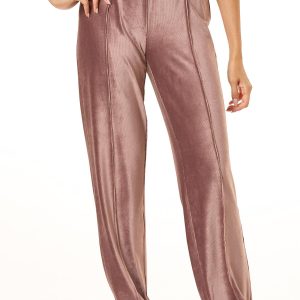 Berry Ribbed Velvety Pants