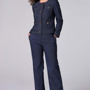 Gold Button Denim Pants