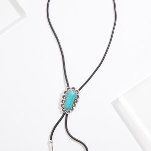 Semi- Precious Turquoise Pendant Cord Necklace