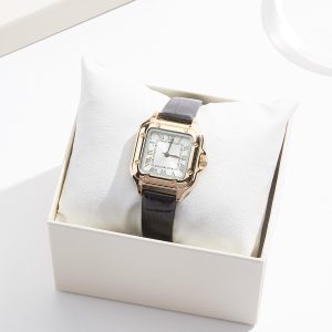 Black Band Watch Boxed Jewelry