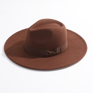Brown Felt Panama Hat