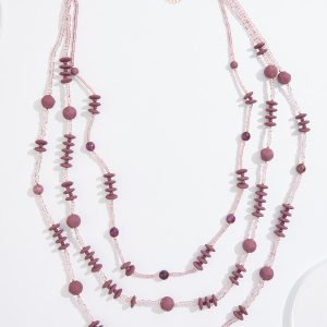 Rubber Glass Bead Layered Necklace