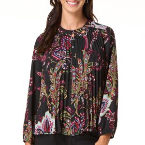Pleated Whimsy Floral Top