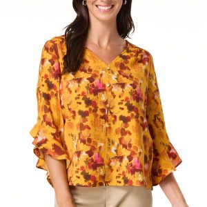 Golden Floral Top