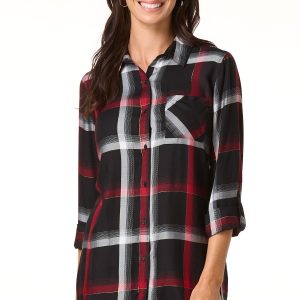 Plaid High Low Tunic