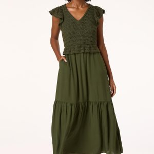 Crochet Top Twofer Midi Dress