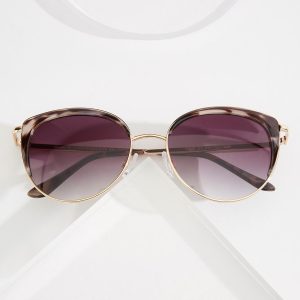 Gold Frame Tortoise Trim Sunglasses