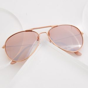 Rose Gold Aviator Sunglasses