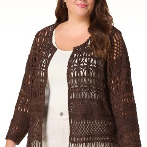 Plus Size Soutache Crochet Cardi