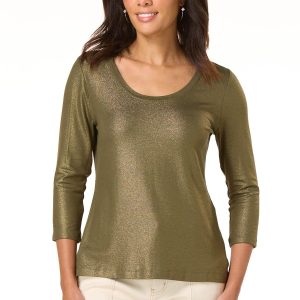 Shimmer Scoop Neck Tee