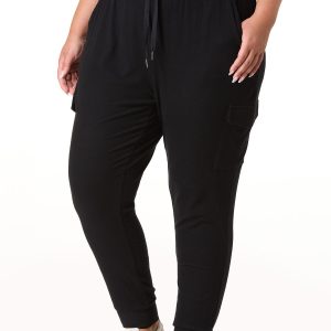 Plus Size Solid Hacci Jogger Pants