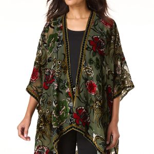 Burnout Velvet Floral Wrap