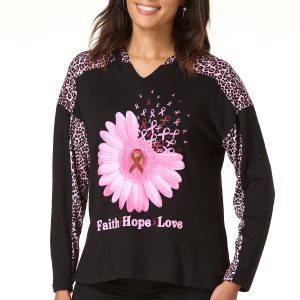 Faith Hope Love Leopard Sleeve Top