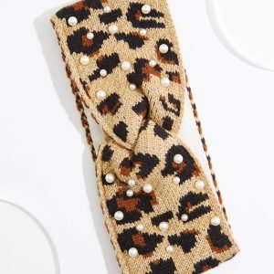 Leopard Pearl Head Wrap