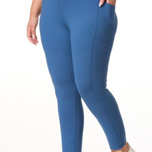 Plus Size Blue Performance Leggings