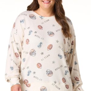 Plus Size Go Team Football Sweatshirt