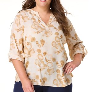 Plus Size Floral Pullover Top