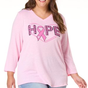 Plus Size Check Hope Hacci Top