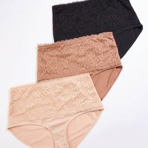 Plus Size Lace Panel Panty Set