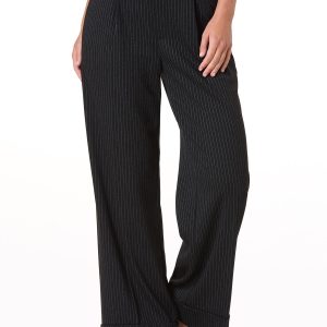 Petite Cuffed Pinstripe Pants