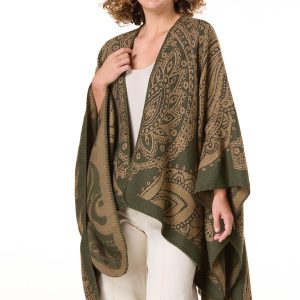 Green Paisley Print Wrap