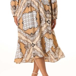 Plus Size Medallion Link Midi Skirt