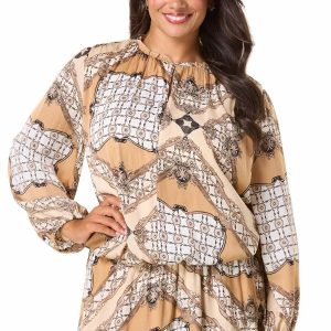 Plus Size Medallion Link Bubble Hem Top