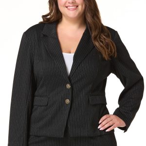 Plus Size Pinstripe Blazer