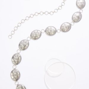 Silver Aztec Conch Chain Belt