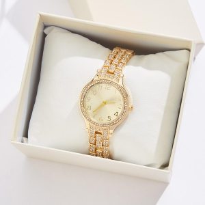 Gold Embellished Watch Boxed Jewelry