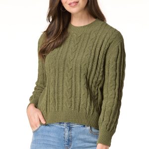 Olive Cable Knit Sweater