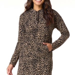 Animal Print Hooded Sleep Shirt
