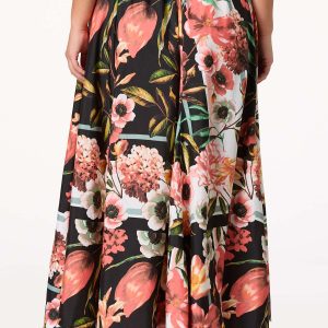 Plus Size Romantic Floral Maxi Skirt